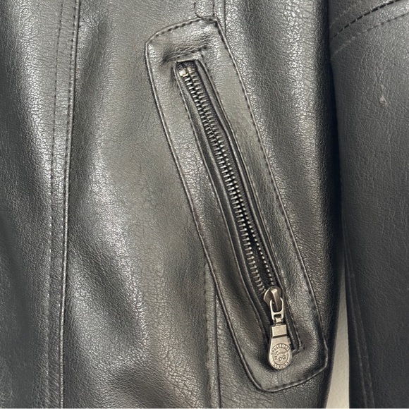 Vtg Reportage R.D.G Italia Black Mens Leather Bomber Jacket Size Medium - Picture 14 of 15